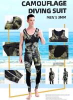 Traje de neopreno de camuflaje de 3mm con capucha de fisión de manga larga 2 piezas de neopreno sumergible para hombres traje de buceo impermeable que mantiene el calor - details 0