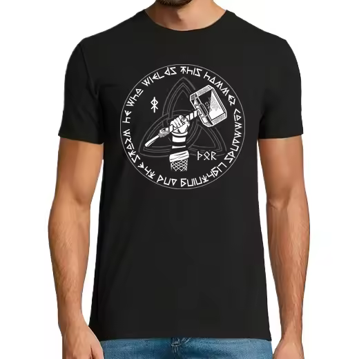 Mjolnir Camisetas hombre clásica premium de vikingos - 1