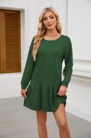 Vestido de manga larga para mujer, vestidos holgados cortos de Color sólido, moda coreana, promoción completa, elegante - details 8
