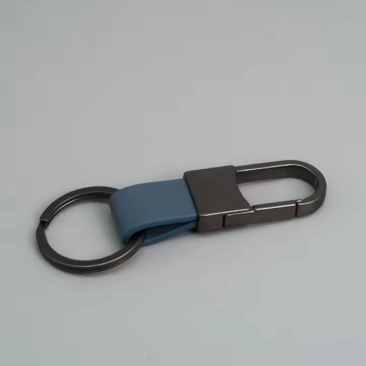 LLavero de piel de aleación, llavero multifuncional de cuero duradero para colgar en la cintura, soporte para mosquetón, estilo empresarial - 1