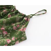 Verano francés nueva mujer estilo europeo y americano Spice Girl verano playa vacaciones falda con tirantes casual fondo verde vestido floral - details 6