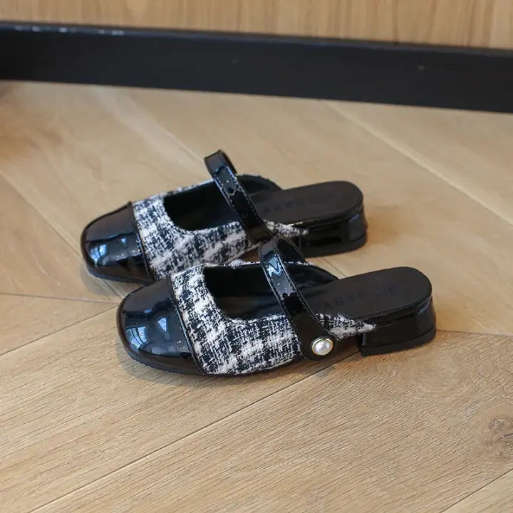 Zapatos antideslizantes de princesa de cuero para niña, elegantes y versátiles, suela suave, estilo coreano, a la moda, novedad de otoño, 2024 - 1