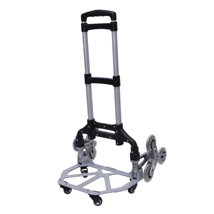 Escalador de escaleras para camión, carro plegable negro, altura ajustable con cuerda elástica y 10 ruedas, bolsa impermeable extraíble - 1