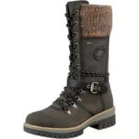 Botas Martin de gran tamaño para mujer, otoño e invierno, comercio exterior, nuevas botas de nieve europeas y americanas, tacón grueso de tubo medio redondo - details 7