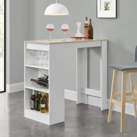 Elegante Mesa de Bar de Bistro 110 x 50 x 103cm Barra de Cocina Alta con 3 Estantes - details 1