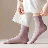 Calcetines coreanos simples para niñas, calcetines de tubo medio de Color sólido de verano con cualquier corte, calcetines para mujer - details 0