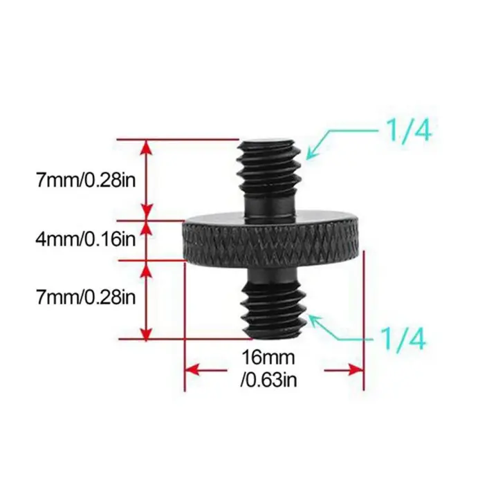 A hembra de aluminio de 1/4 "a 3/8" tornillo de placa de trípode adaptador de montaje de trípode tornillo de conversión de cámara conector de trípode tornillo de trípode - 1