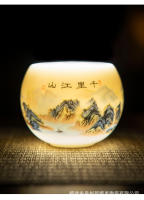Taza de cerámica individual de maestro de Jade gordo de oveja, juego de Kung Fu grande de porcelana blanca para el hogar, tazón de té - details 13
