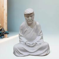 Estatua de Buda Trump de Resina Escultura Creativa Divertida para Jardín Adorno de Casa Meditando - details 2