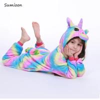 Kigurumi-Pijama de franela para niños y niñas, ropa de dormir de unicornio, traje de animales, Onesies de gato, Invierno - details 11