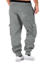 Pantalones de Sudadera para Hombres Ajuste Recto, Manga Larga, Multiple Bolsillos, Cordón, Ropa de Calle y Deportiva - details 1