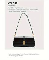 Bolso baguette elegante para mujer - Bolso bandolera desmontable elegante con cierre en tono dorado, marrón/negro, versátil para uso diario, accesorio elegante, artesanía de alta calidad - details 26