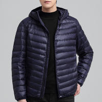 Chaqueta ligera con capucha para hombre, abrigo informal con relleno de plumón de pato blanco, a la moda, invierno, 2024, novedad de 90% - details 3