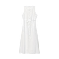 Vestido de moda para mujer, estilo nuevo, versátil, sin mangas, con botones en la cintura y forro. - details 3