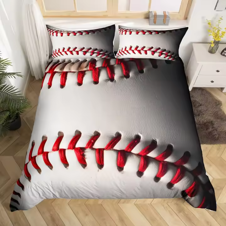 Juego de Fundas de Edredón de Béisbol Juego de Ropa de Cama de Tamaño Twin para Niños, Adolescentes, Hombres Material de Poliéster Decoración de Habitación Abstracta Geométrica - 1