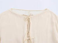 Moda Primavera 2025 para Mujeres Blusa Decorativa Elegante con Manga de Cuerno Joker - details 4