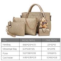 Bolsos de Mujer Bolso Bandolera Tote Totalizador Señoras Moda Grande De Hombro Bolsos PU Cuero Billetera 4pcs Set - details 4