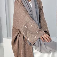 Vestido de Ramadán Khimar Abaya, Arabia Saudita, Turquía, Islam, bordado de Luna, cárdigan musulmán, ropa de oración para mujer, 2024 - details 8