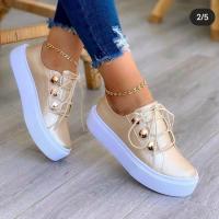 Zapatillas de lona informales blancas a la moda cómodas para primavera y verano, zapatos vulcanizados con plataforma para Mujer, Zapatillas para Mujer - details 1