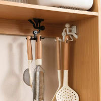Gancho giratorio de 360 ​​grados para estatuillas creativas, estante colgante para cocina y baño montado en la pared del hogar con gancho adhesivo - details 5