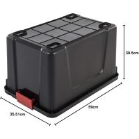 Caja de almacenamiento de plástico grande Caja de garaje de 60 l Lote de 3 SIA-60 Negro Apilable - details 5