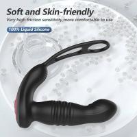 Empaque privado SEXY Vibrador Anal Telescópico Masajeador de Próstata Doble Anillo Juguetes Sexuales Hombres Gay Plug Anal Bluetooth APP Vibrador para Adultos - details 11