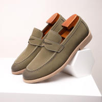 Mocasines de color claro, zapatos casuales de cuero para hombre, zapatos de cuero genuino - details 8