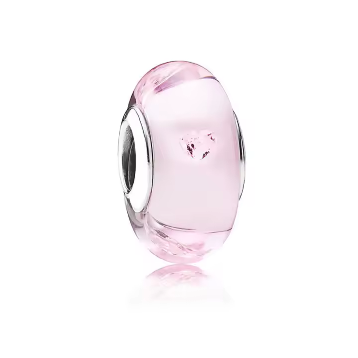 Abalorio de cristal de Murano de lavanda ondulada de Plata de Ley 925, Pulsera Original de plata 925 para la fabricación de joyas - 1