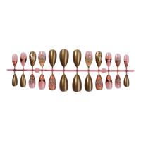 Pegatinas de uñas postizas modelo 24 Uñas desmontables con estampado de leopardo estereoscópico - details 3