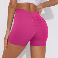 Hamidou pantalones cortos de Yoga de Color sólido para mujer, pantalones cortos deportivos elásticos de cintura alta para Fitness, glúteos de melocotón, pantalones de Yoga para correr - details 21