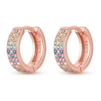 Pendientes redondos de circonio para mujer, colección de joyas geométricas, plata pura, oro rosa, accesorios de regalo - details 10