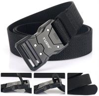 Cinturón táctico militar de nailon para hombre, accesorios de supervivencia para exteriores, hebilla magnética de liberación rápida, color negro - details 11