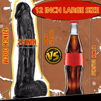 Consolador realista de 12 pulgadas, juguetes sexuales para adultos para mujeres y hombres, consolador enorme negro realista con punto G y clítoris con ventosa fuerte para jugar con manos libres, consolador anal flexible para lesbianas con correa (negro) - details 4