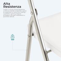 Silla Plegable para Ahorrar Espacio, Silla de Comedor para Interior y Exterior con Estructura de Acero, 42x38x78 cm (Blanco, 6) - details 20
