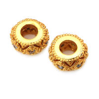 Cuentas espaciadoras cilíndricas redondas de latón de Color dorado mate, pulseras, cuentas, accesorios de joyería Diy, fabricación de Rosediy, sitio web oficial - details 21