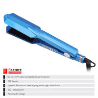 Plancha de pelo profesional, plancha plana de cerámica, calentamiento rápido, 470F, alisador de pelo, plancha de pelo de placa ancha - details 4