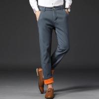 Pantalones de pierna recta de moda coreana para hombre, pantalones informales gruesos térmicos cálidos para nieve, nuevos pantalones de negocios ajustados, invierno - details 11