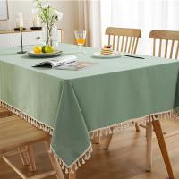 Mantel de Mesa de Pompon de Verde Ligero Cubierta de Mesa Bohemia para Cocina y Comedor - details 3