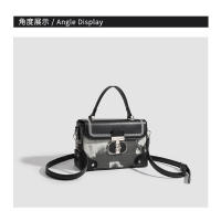 Bolso cuadrado pequeño de textura premium, bolso de mujer con patrón de cocodrilo, bolso de hombro de moda, bolso de mujer informal, versátil, de color contrastante - details 6