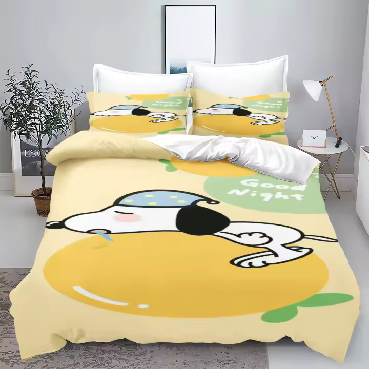 Conjunto de Ropa de Cama de Perro Impreso Funda de Edredón Cómoda para Adultos y Niños - 1