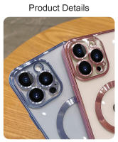 Funda de teléfono de carga inalámbrica magnética chapada de lujo para iPhone 13, 12, 11 Pro Max, funda de TPU suave, Protector de lente, accesorios de teléfono - details 3