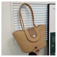 Bolso de mujer de gran capacidad, bolso de mano portátil con bandolera, bolso tejido de paja - details 14