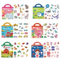 Libros educativos de pegatinas de gelatina, escena reutilizable impermeable, pegatinas silenciosas, juego a juego lavable, libro silencioso para niños para bricolaje - details 12