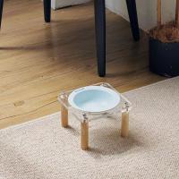 Cuenco individual/doble para gatos con soporte acrílico, protege la columna Cervical, cuenco de cerámica antiderrames para comida de mascotas, antivómitos, antideslizante - details 1