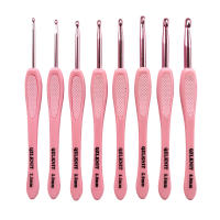 Agujas de Punto de Rosa Gradient 16 Tamaños con Gancho de Crochet de Plástico Kit de Braida para Costura DIY Suave y Ergonómico Juego Completo Hecho en China de Aluminio y Plástico - details 0