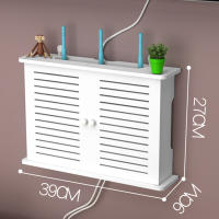 Caja de Almacenamiento para Router Inalámbrico Wifi de Madera con Soporte para Cables y Enchufe Placa de Pared Colgante - details 4