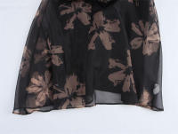 - Nuevo vestido de primavera para mujer, escote en V, diseño estilo francés, mangas estampadas. - details 7