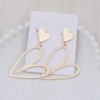 Pendientes colgantes en forma de corazón de amor de doble capa para mujer, joyería bohemia para las orejas, nueva moda 2024 - details 10