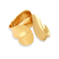 Pulsera de cara ancha de oro trenzado, joyería de mano de metal pesado - details 1