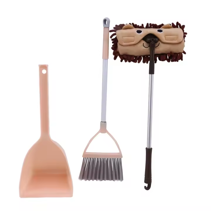 Kit de limpieza para niños, juego de limpieza para el hogar, juguetes de dibujos animados, juguetes incluidos, 3 unidades - 1